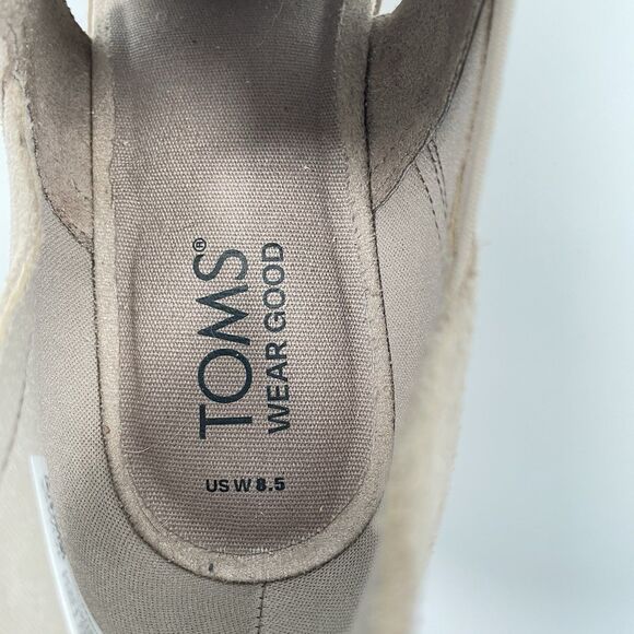 TOMS Kallie Cutout Wedge Ankle Boots Booties Womens Tan Suede Slip On Size 8.5 - Picture 8 of 11
